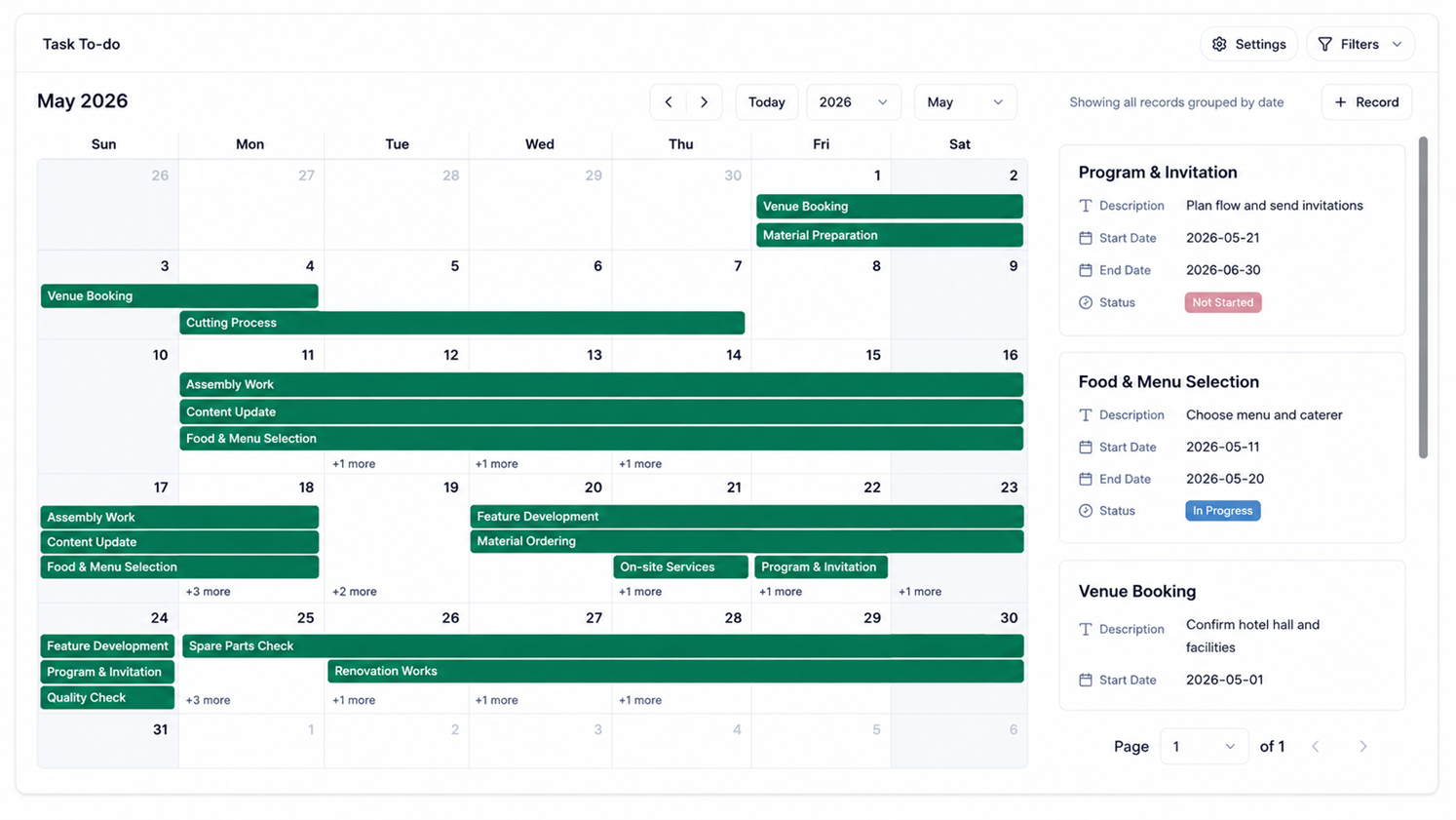 Team Schedule